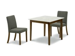 テーブル幅80㎝　ホワイト色＋チェア　グレー色
